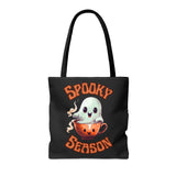 Spooky Season Version 2 Happy Little Ghost Halloween Fall Vibes Tote Bag!