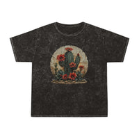 Floral Cactus Distressed Unisex Mineral Wash T-Shirt! New Colors! Free Shipping!!!