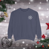 Snowflake Pocket Embroidered Comfort Colors Unisex Garment-Dyed Sweatshirt! All New Colors! Free Shipping!