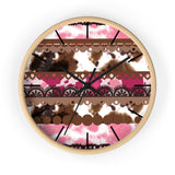 Western Pink Cow Print Wall Clock! Perfect For Gifting! Free Shipping!!! 3 Colors Available!