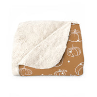 Cream and White Polka Dot Pumpkins Fall Vibes Halloween Sherpa Fleece Blanket!