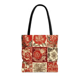 Red and Brown Florals Fall Vibes Tote Bag!