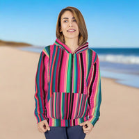 Boho Pink Stripes Unisex Full Zip Jacket! Polyester exterior, Fleece interior! Free Shipping!