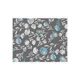 Boho Grey and Blue Floral Outdoor Rug! Chenille Fabric! Free Shipping!