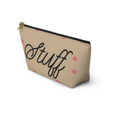 Cream Pink Polka Dot Accessory Pouch, Check Out My Matching Weekender Bag! Free Shipping!!!