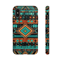 Turquoise Aztec Tough Cases! Cellphone Cases! Multiple Sizes Available! Apple iPhone, Samsung Galaxy, and Google Pixel devices!