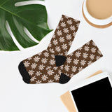 Brown Daisy Unisex Eco Friendly Recycled Poly Socks!!! Free Shipping!!! 58% Recycled Materials!