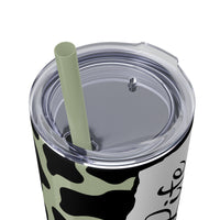 Nurse Life Cow Printed Skinny Tumbler with Straw, 20oz! Multiple Colors! Medical Vibes!