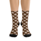 Brown Daisy Unisex Eco Friendly Recycled Poly Socks!!! Free Shipping!!! 58% Recycled Materials!