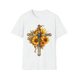 1 Dragonfly Cross Sunflower Unisex Graphic Tees! Halloween! Fall Vibes!