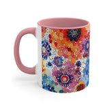 Boho Watercolor Tie Dye Swirls Accent Coffee Mug, 11oz! Free Shipping! Great For Gifting! Lead and BPA Free!