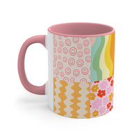 Retro Smiley Patchwork Quilt Accent Coffee Mug, 11oz! Free Shipping! Great For Gifting! Lead and BPA Free!