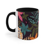 Boho Plum Florals Accent Coffee Mug, 11oz! Free Shipping! Great For Gifting! Lead and BPA Free!