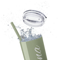 Custom Name Personalized Tumblers Skinny Tumbler with Straw, 20oz! Cursive Writing Option!