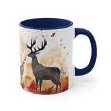 Autumn Orange and Black Deer Past and Future Accent Coffee Mug, 11oz! Multiple Colors Available! Fall Vibes!