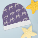 Purple Baby Beanie in Cursive! Free Shipping! Great for Gifting!