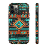 Turquoise Aztec Tough Cases! Cellphone Cases! Multiple Sizes Available! Apple iPhone, Samsung Galaxy, and Google Pixel devices!