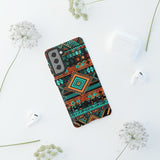 Turquoise Aztec Tough Cases! Cellphone Cases! Multiple Sizes Available! Apple iPhone, Samsung Galaxy, and Google Pixel devices!