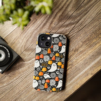 Spider Webs and Candy Corn Little Ghost Halloween Tough Phone Cases! Fall Vibes!