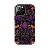 Halloween Florals Purple and Orange Fall Vibes Tough Phone Cases!