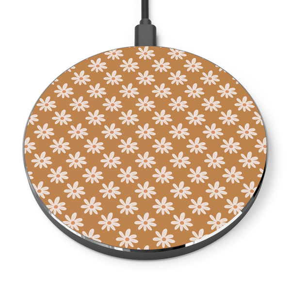 Sand Brown Daisy Wireless Phone Charger! Free Shipping!!!