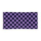 Light Purple and Black Plaid 100 Percent Cotton Backing Beach Towel! Free Shipping!!! Gift to a Friend! Travel in Style!