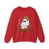 Boo Haw Retro Ghost Unisex Heavy Blend Crewneck Sweatshirt! Halloween! Fall Vibes!