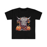 Highlander Scottish Cow Jacko-lantern Unisex Graphic Tees! Halloween! Fall Vibes!