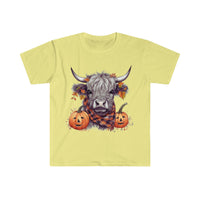 Highlander Scottish Cow Jacko-lantern Unisex Graphic Tees! Halloween! Fall Vibes!