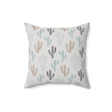 Western/Boho Grey Botanical Cactus Square Pillow!