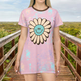 Paint Washed Pastel Smiley Face Daisy Oversized Tee!! Great For Sleeping, Lounging, Swimming! Free Shipping!!!