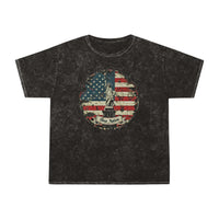 2# One Nation Under God American Flag Distressed Unisex Mineral Wash T-Shirt! New Colors! Free Shipping!!!