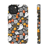 Spider Webs and Candy Corn Little Ghost Halloween Tough Phone Cases! Fall Vibes!