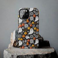 Spider Webs and Candy Corn Little Ghost Halloween Tough Phone Cases! Fall Vibes!