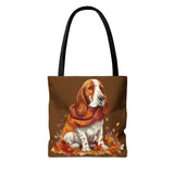 Autumn Basset Hound Fall Vibes Tote Bag!