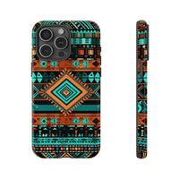 Turquoise Aztec Tough Cases! Cellphone Cases! Multiple Sizes Available! Apple iPhone, Samsung Galaxy, and Google Pixel devices!