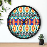 Aztec Print Mint and Orange Wall Clock! Perfect For Gifting! Free Shipping!!! 3 Colors Available!