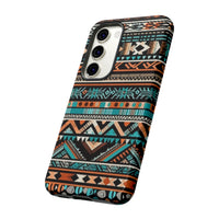 Teal and Orange Aztec Tough Cases! Cellphone Cases! Multiple Sizes Available! Apple iPhone, Samsung Galaxy, and Google Pixel devices!