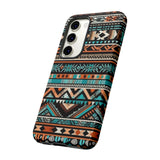 Teal and Orange Aztec Tough Cases! Cellphone Cases! Multiple Sizes Available! Apple iPhone, Samsung Galaxy, and Google Pixel devices!