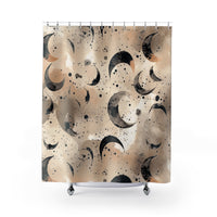 Beige Smoke Floral Crescent Moon Shower Curtains!