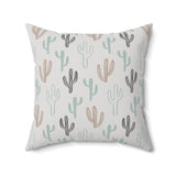 Western/Boho Grey Botanical Cactus Square Pillow!