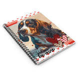 Valentines Day Be Mine Basset Hound Spiral Notebook - Ruled Line! Perfect For Gifting!