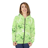 Green Mineral Wash Unisex Full Zip Jacket! Polyester exterior, Fleece interior! Free Shipping!