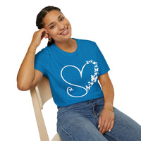 Valentines Day Butterfly Heart Medley White Version Unisex Graphic Tee! All New Heather Colors!!! Free Shipping!!!