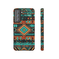 Turquoise Aztec Tough Cases! Cellphone Cases! Multiple Sizes Available! Apple iPhone, Samsung Galaxy, and Google Pixel devices!