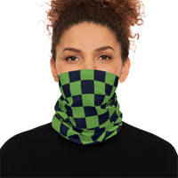 Black and Green Plaid Lightweight Neck Gaiter! 4 Sizes Available! Free Shipping! UPF +50! Great For All Outdoor Sports!