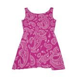 Western Hot Pink and White Bandana Print Women's Fit n Flare Dress! Free Shipping!!! New!!! Sun Dress! Beach Cover Up! Night Gown! So Versatile!