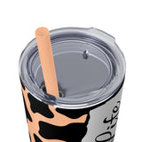 Teacher Life Cow Printed Skinny Tumbler with Straw, 20oz! Multiple Colors!