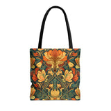 Golden Teal Butterfly Florals Fall Vibes Tote Bag!
