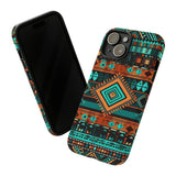 Turquoise Aztec Tough Cases! Cellphone Cases! Multiple Sizes Available! Apple iPhone, Samsung Galaxy, and Google Pixel devices!